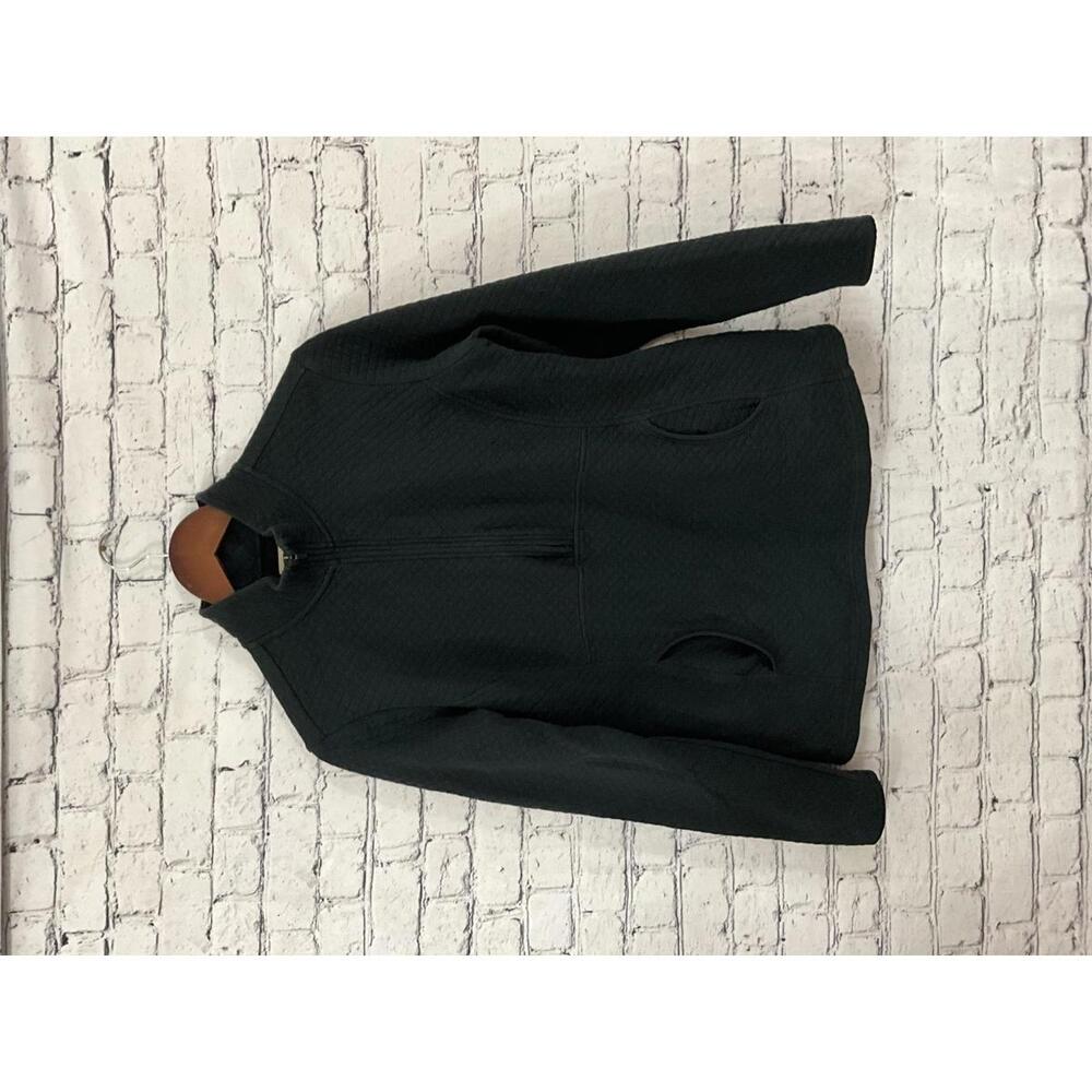 Blue Mountain mens’ Black Quilted Half-Zip Pullover